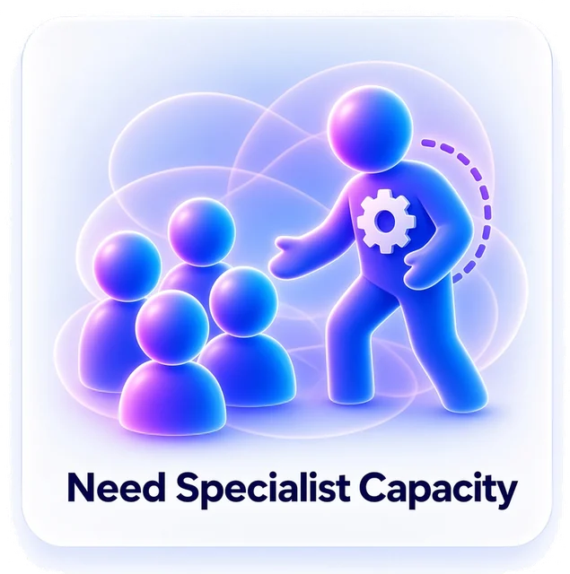 Need Specialist Capacity. The internal team needs temporary specialist capacity.