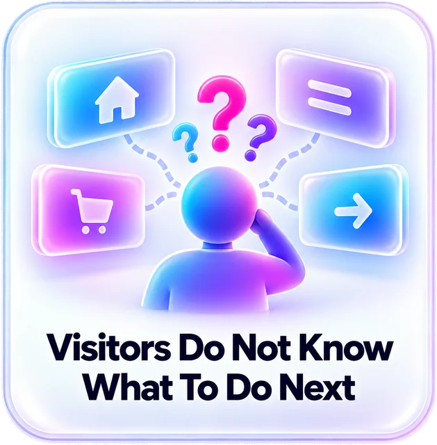 Visitors Do Not Know What To Do Next. Visitors do not know what to do next.