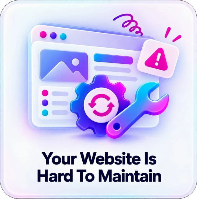 Your Website Is Hard To Maintain. Updates, CMS changes and routine maintenance take too much time or require technical help every time.