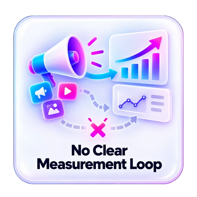 No Clear Measurement Loop. Growth activity is happening without a clear measurement loop.