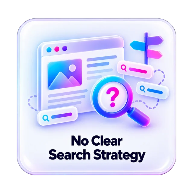 No Clear Search Strategy. The website has content but no clear search strategy.