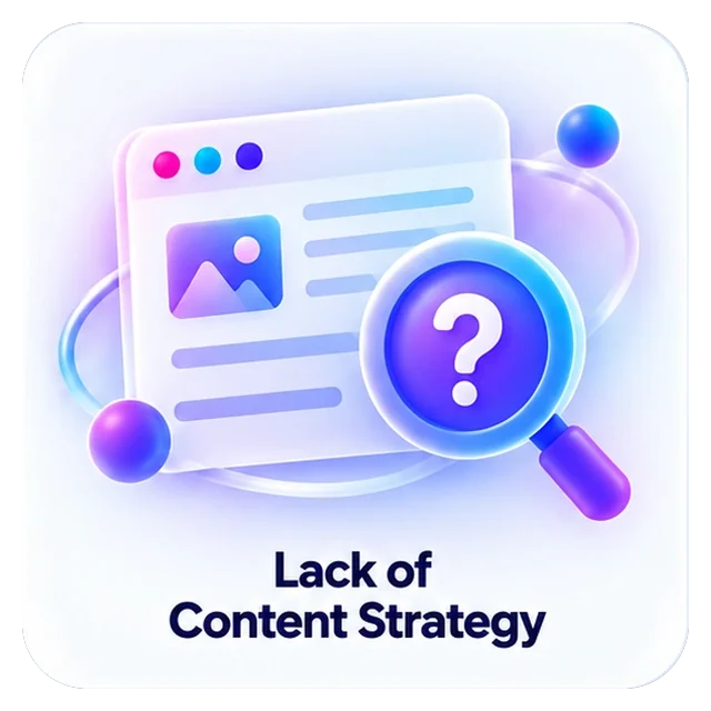 Lack of Content Strategy. Content exists but lacks a repeatable strategy.
